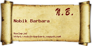 Nobik Barbara névjegykártya